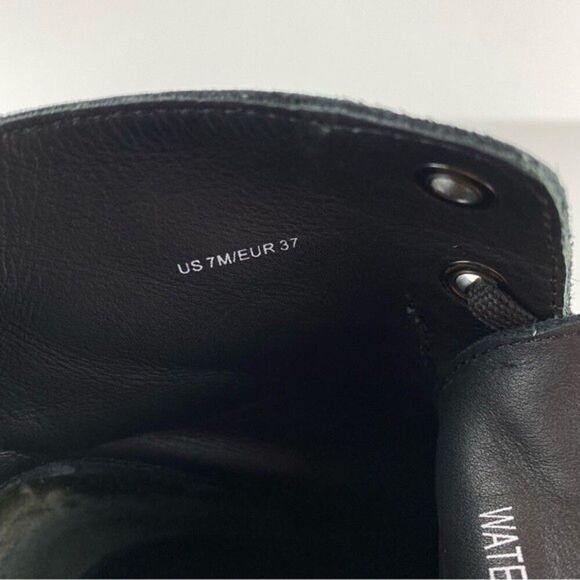 Vince Monastir Platform Lace Up Combat Boots Black Suede Size 7 - Picture 13 of 13